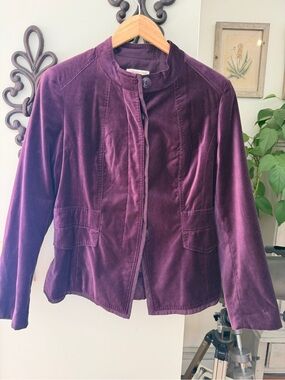 Coldwater Creek Plum Velvet Stand-Collar Blazer